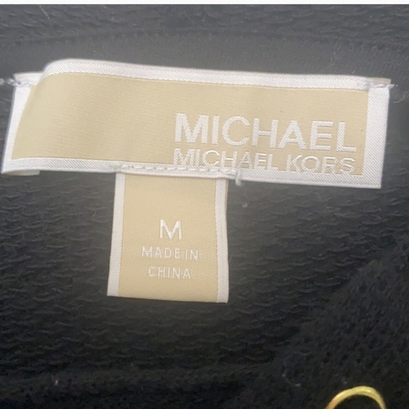 Michael Kors Black Knit Pullover Hoodie Lace up Neckline Women Size M - Picture 3 of 10